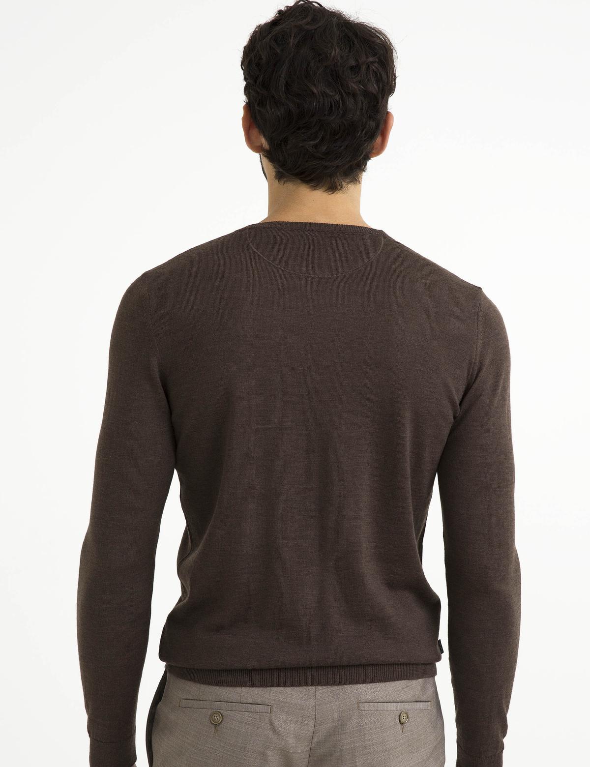 Kahverengi Triko Kazak - 50193440031