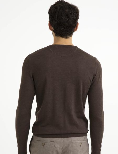 Kahverengi Triko Kazak - 50193440031