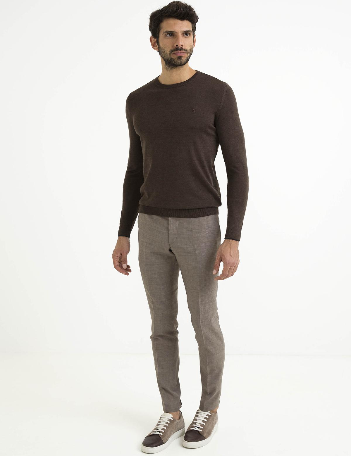 Kahverengi Triko Kazak - 50193440031