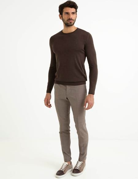 Kahverengi Triko Kazak - 50193440031