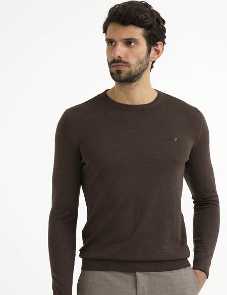 Kahverengi Triko Kazak - 50193440031