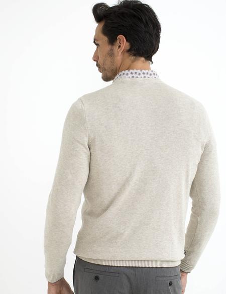 Bej Slim Fit Basic Kazak - 50194205123