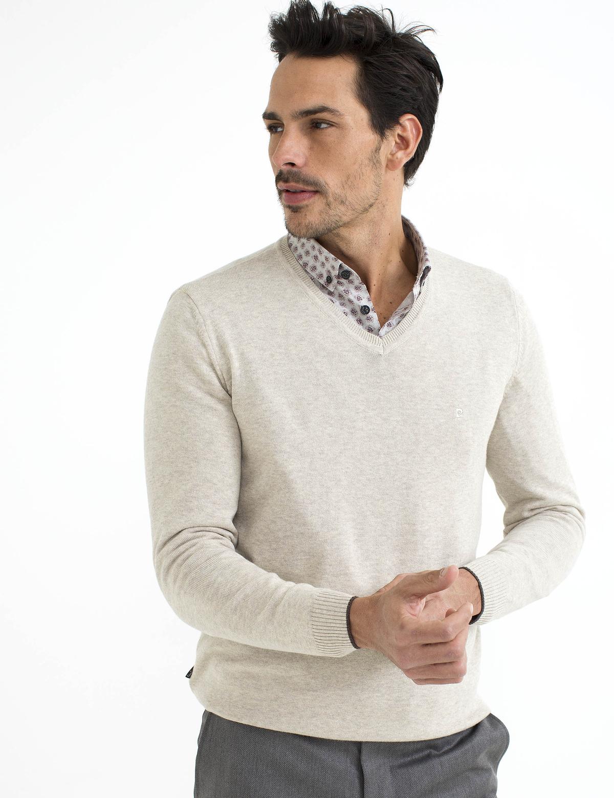 Bej Slim Fit Basic Kazak