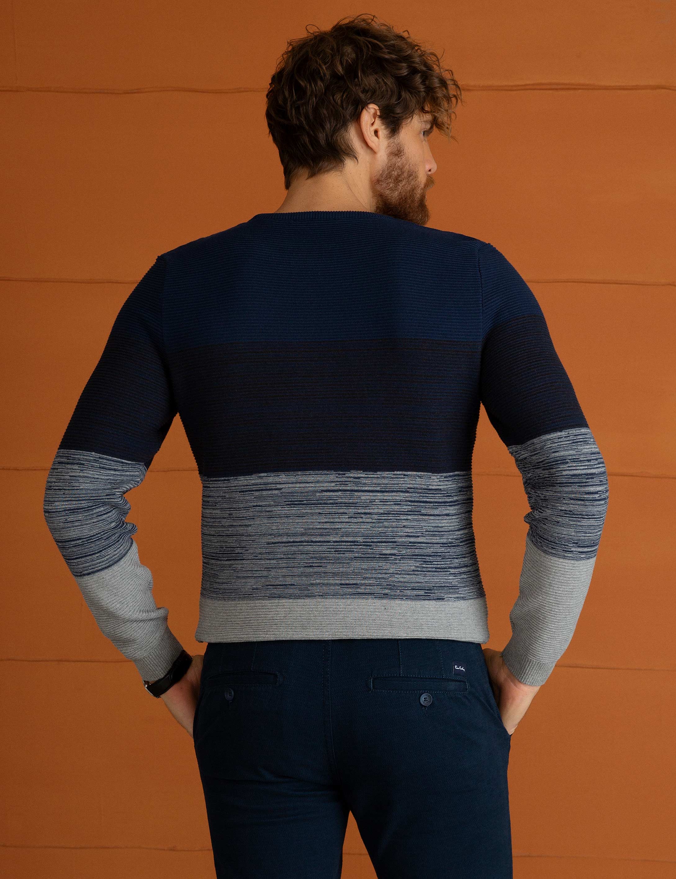 Lacivert Slim Fit Triko Kazak