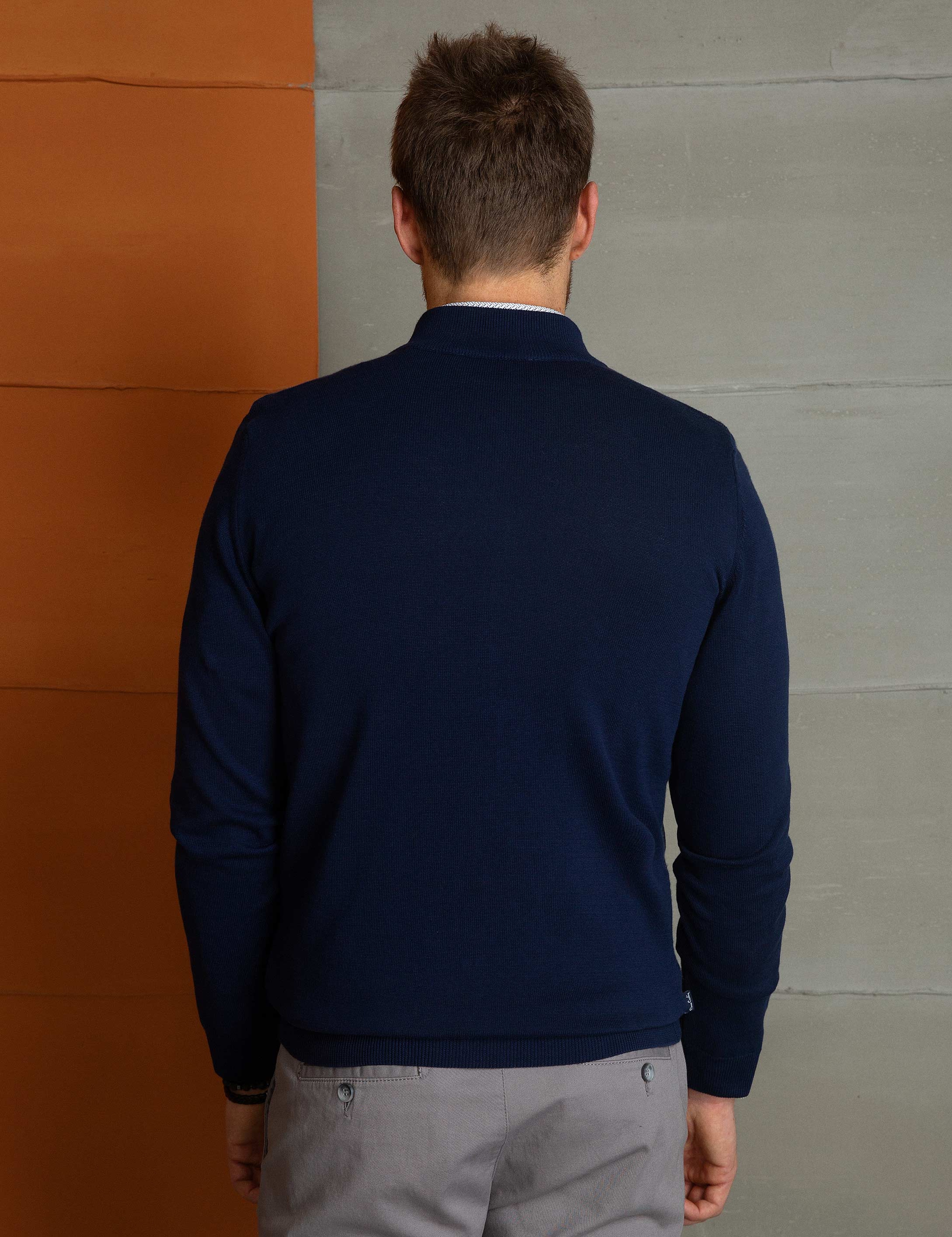 Lacivert Slim Fit Triko Hırka - Image 4