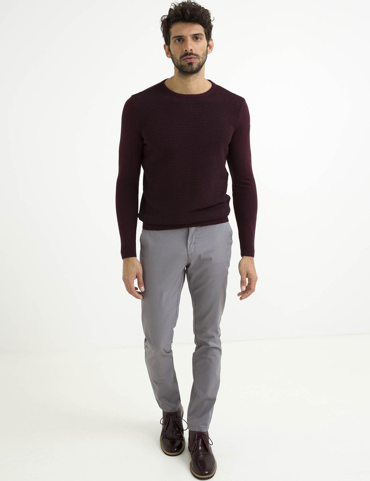 Bordo Slim Fit Triko Kazak - 50195744026