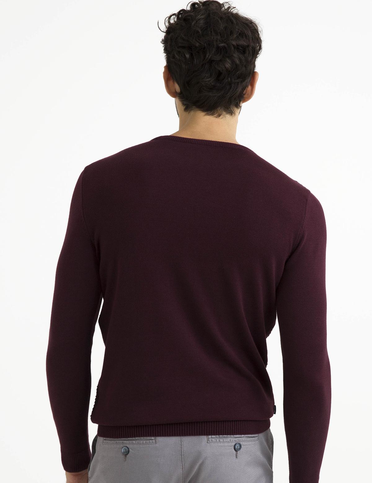 Bordo Slim Fit Triko Kazak - 50195744026