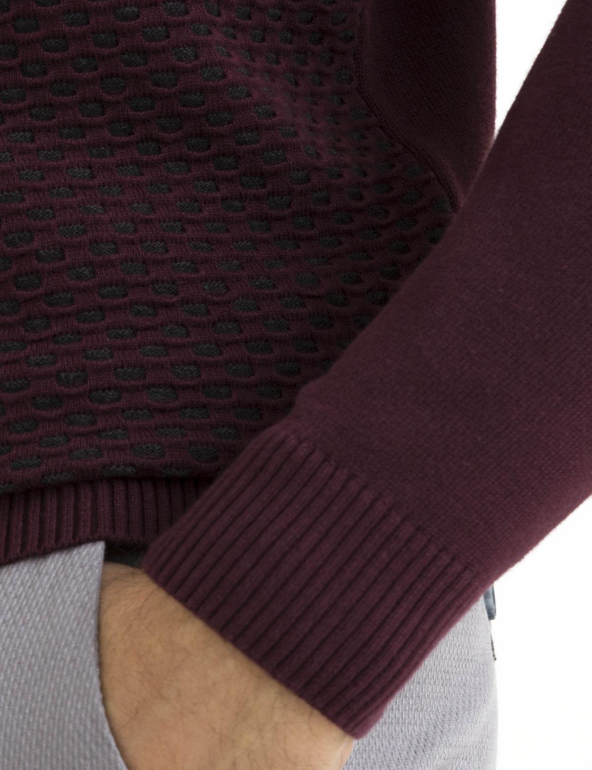 Bordo Slim Fit Triko Kazak - 50195744026