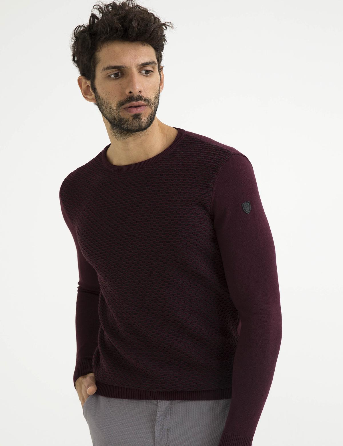 Bordo Slim Fit Triko Kazak