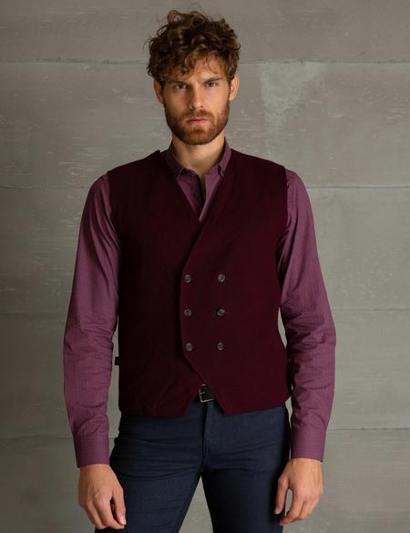 Bordo Slim Fit Triko Yelek - 50197473010