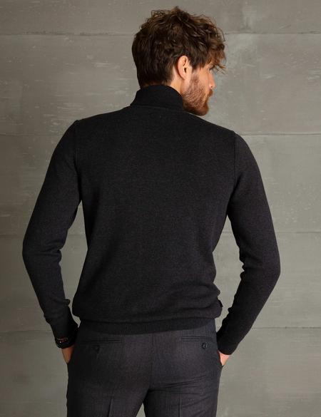 Antrasit Melanj Slim Fit Triko Kazak - 50197166014