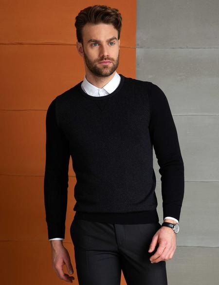 Siyah Triko Kazak - 50205226011