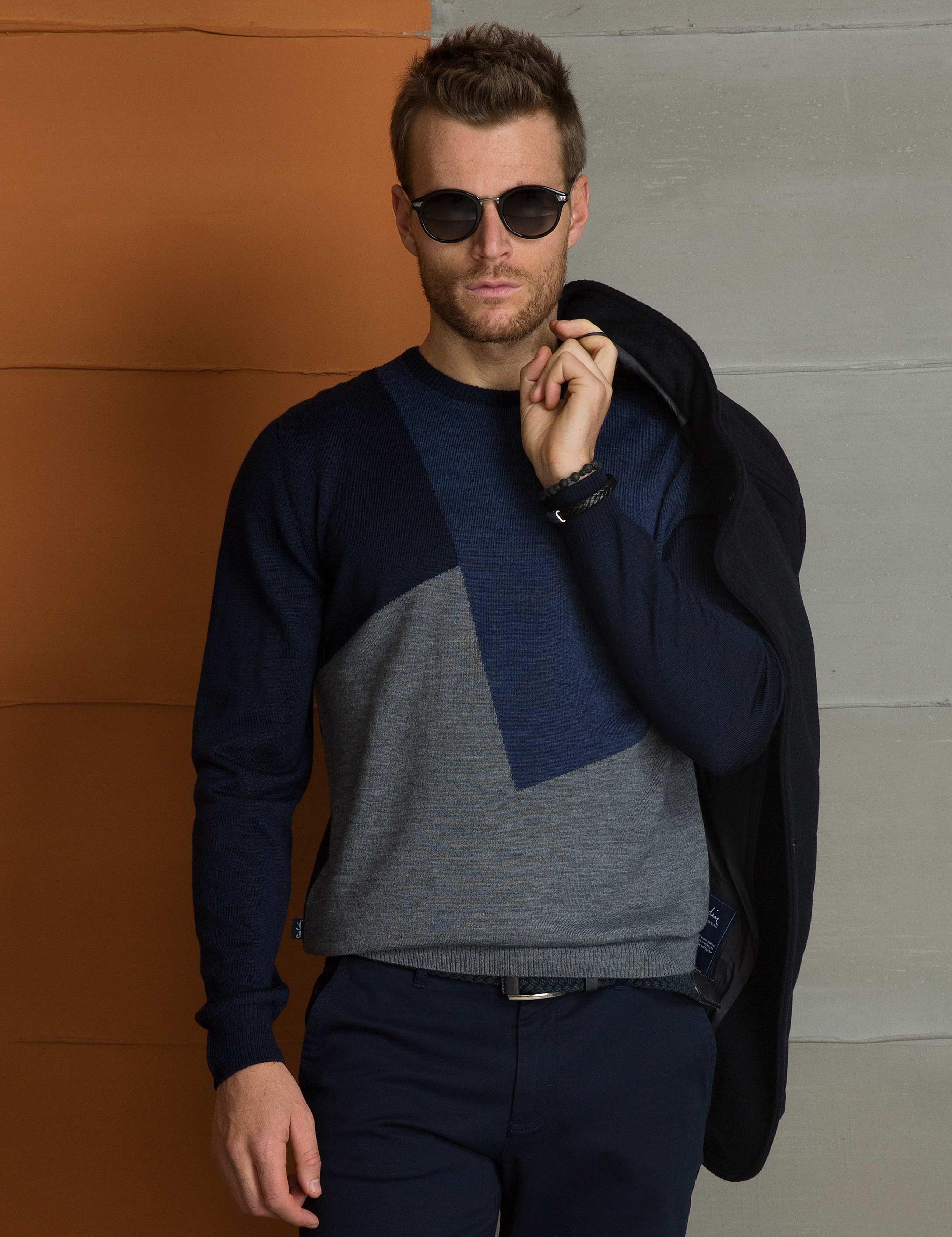 Lacivert Slim Fit Triko Kazak