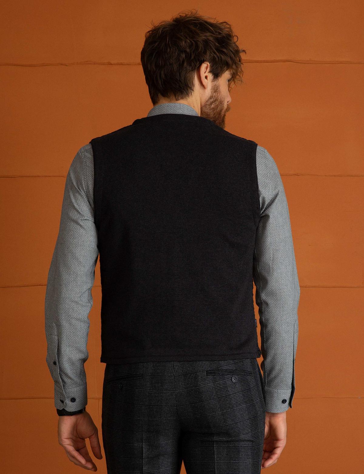 Gri Triko Yelek - 50196041024