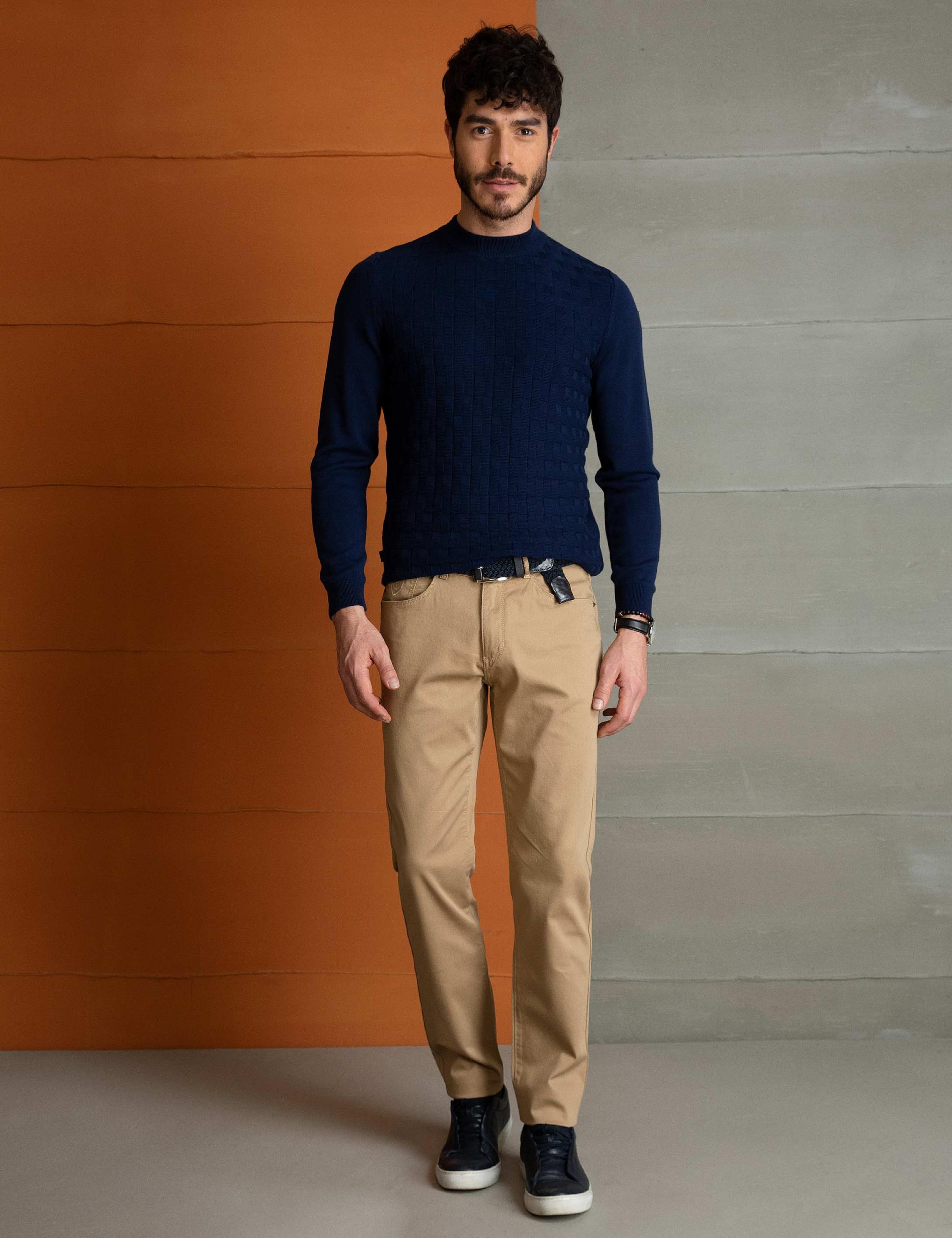 Lacivert Slim Fit Kazak