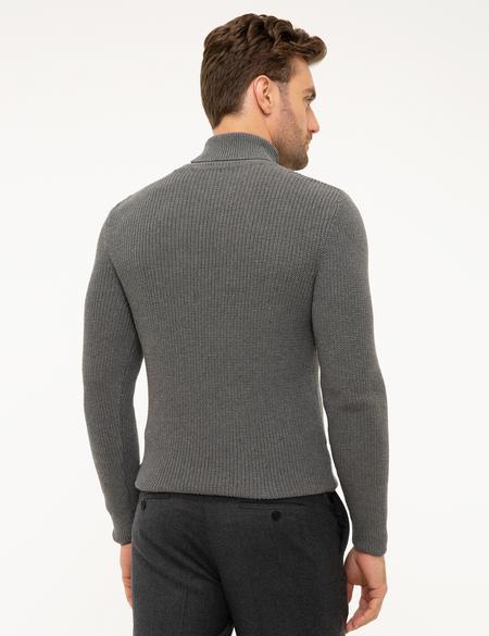 Gri Melanj Slim Fit Triko Kazak - 50193385063