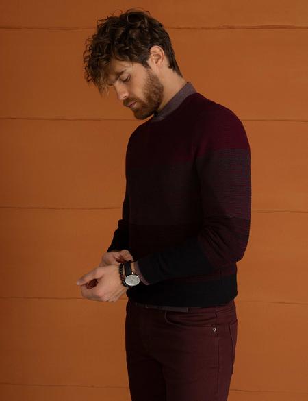 Bordo Slim Fit Triko Kazak - 50194854001