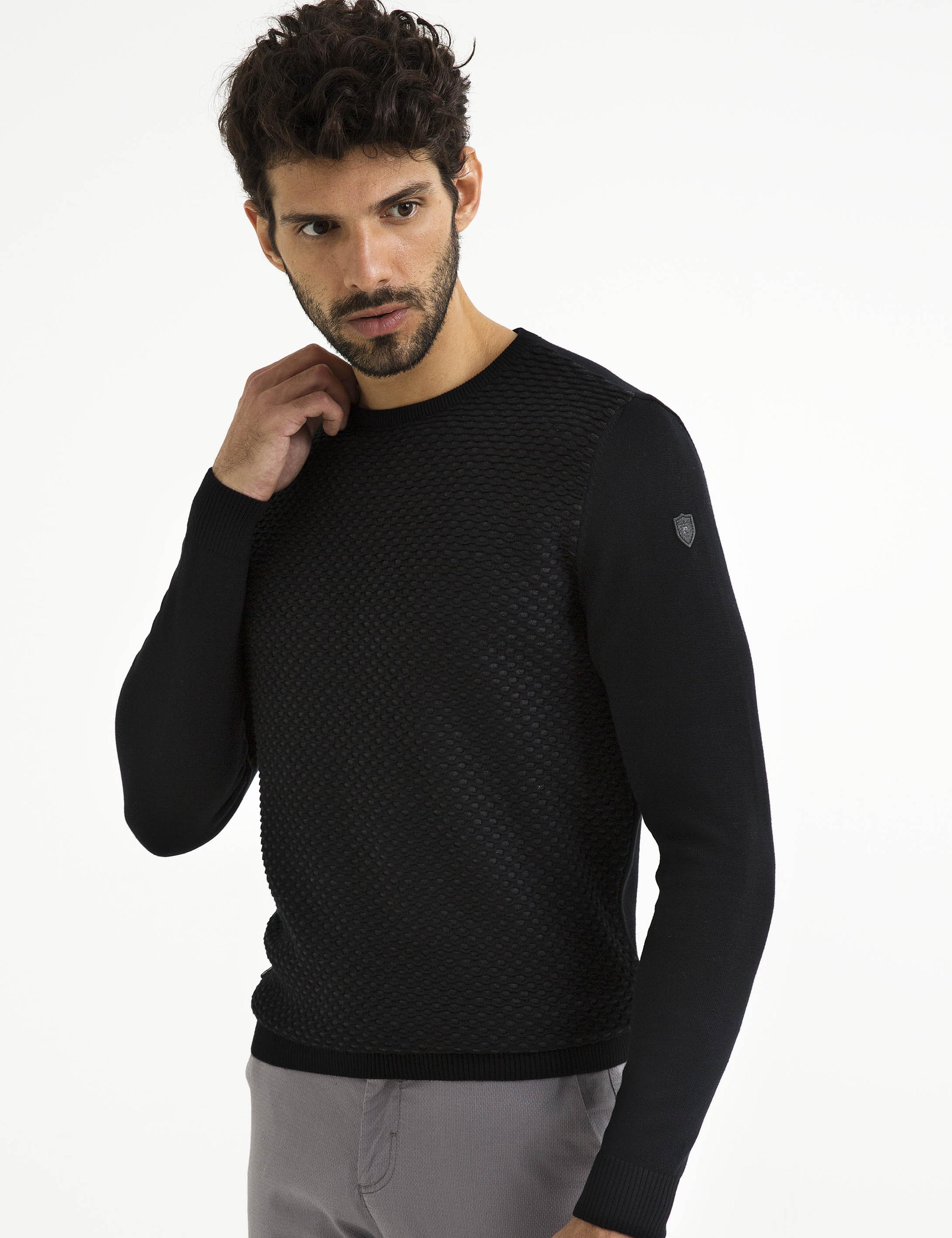 Siyah Slim Fit Triko Kazak