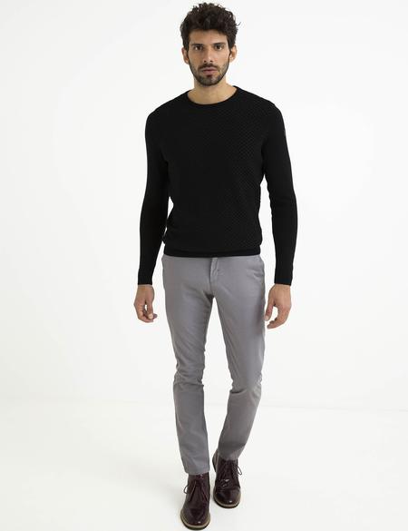 Siyah Slim Fit Triko Kazak - 50195744036