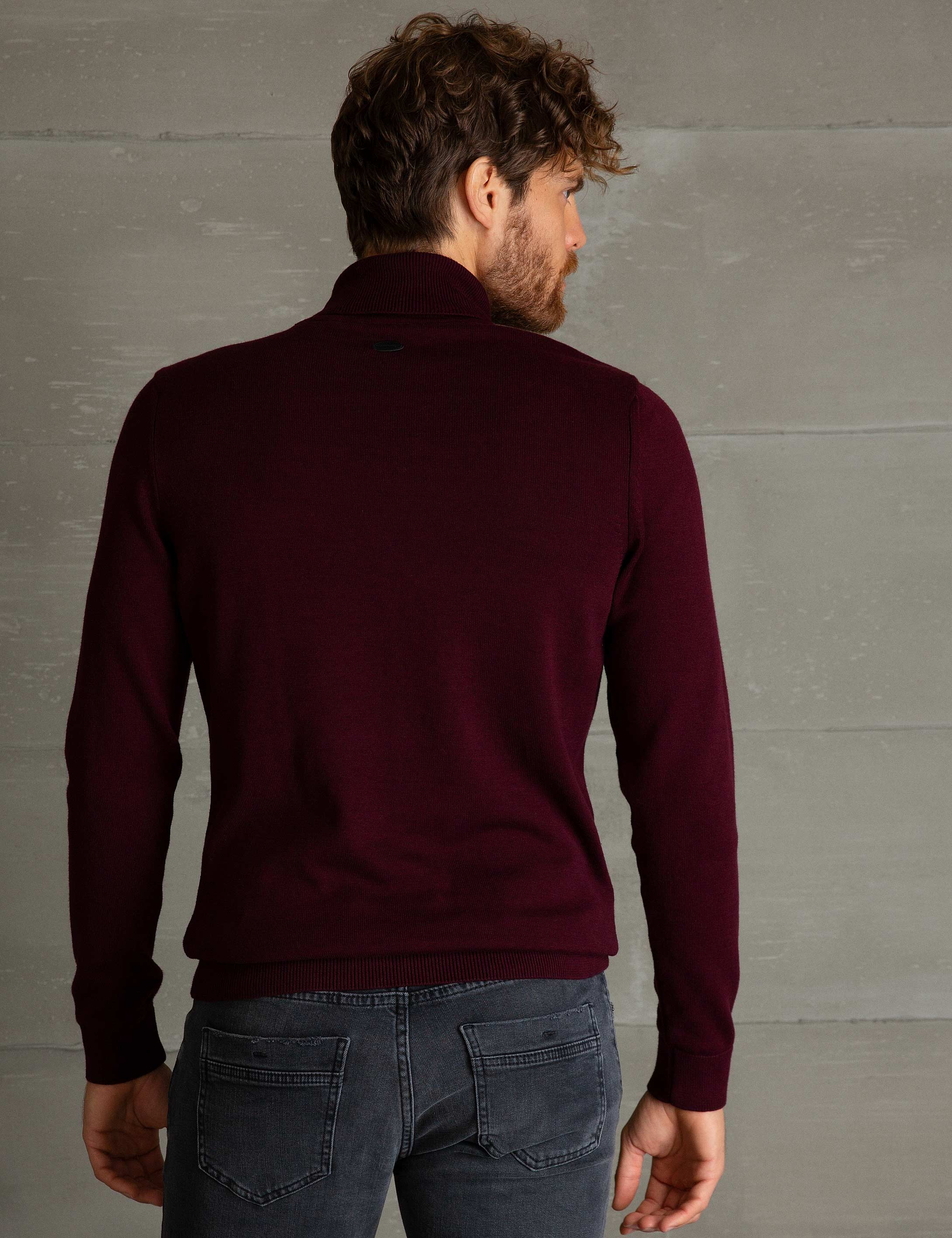 Bordo Slim Fit Triko Kazak - Image 4