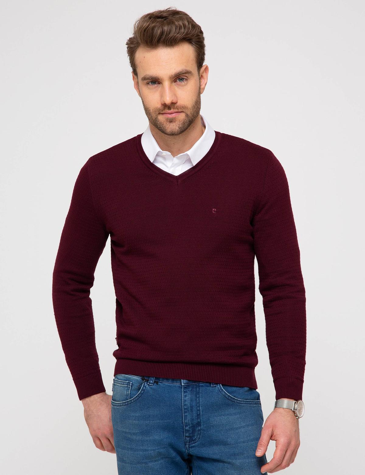 Bordo Slim Fit Kazak