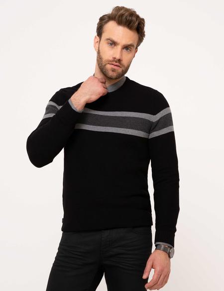 Siyah Slim Fit Kazak - 50208708006