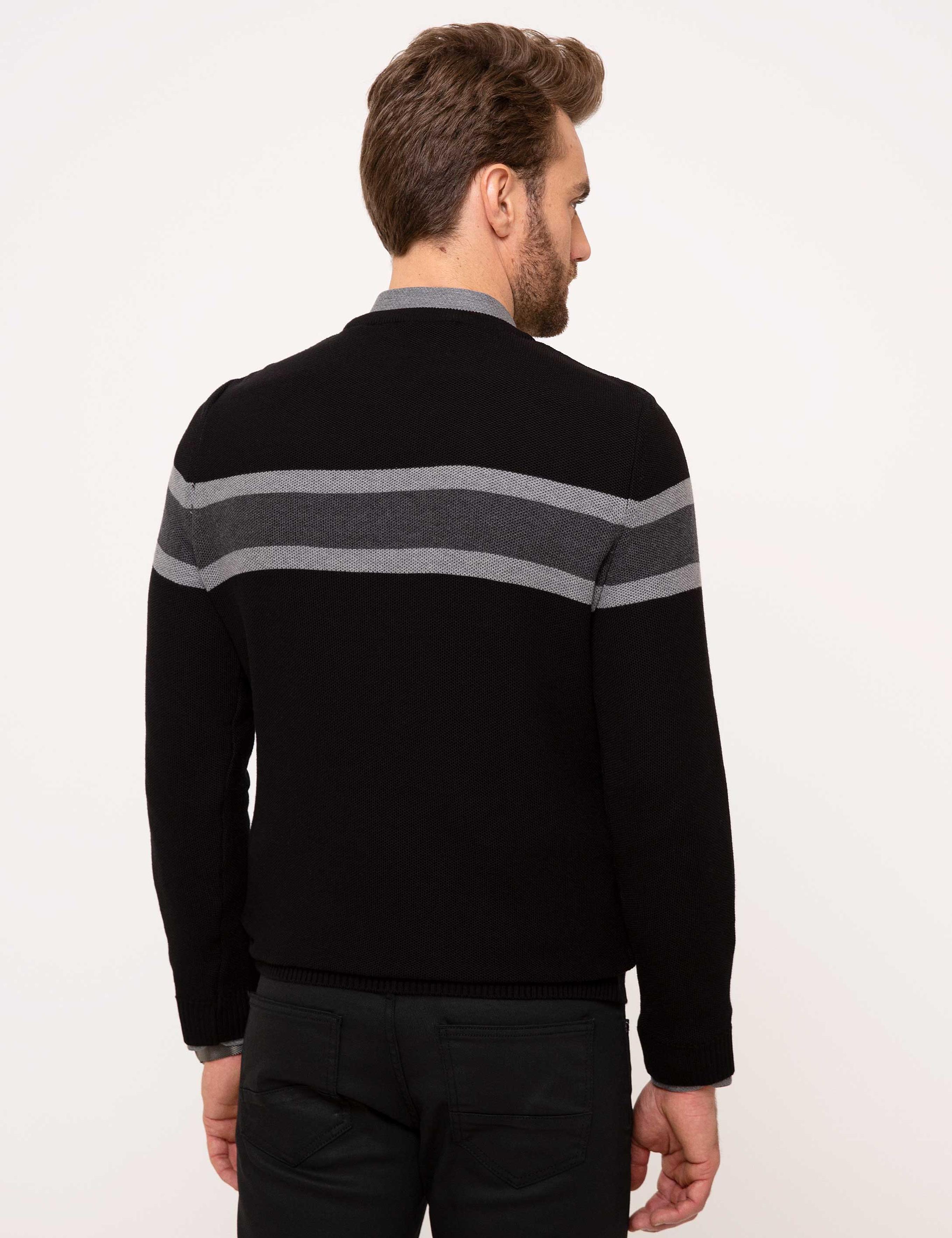 Siyah Slim Fit Kazak