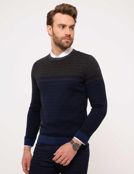 Lacivert Slim Fit Kazak - 50208709007