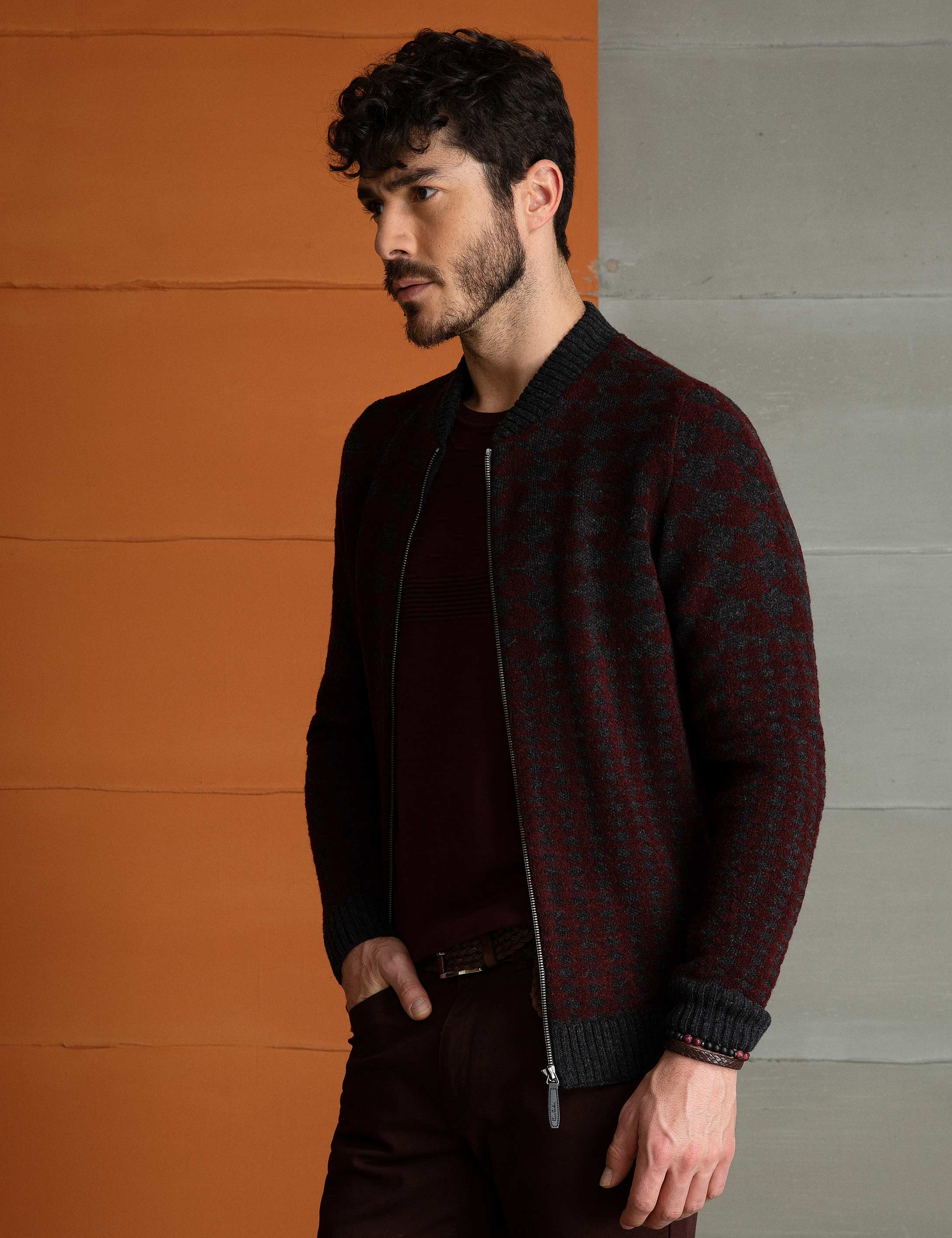 Bordo Triko Hırka - Image 3