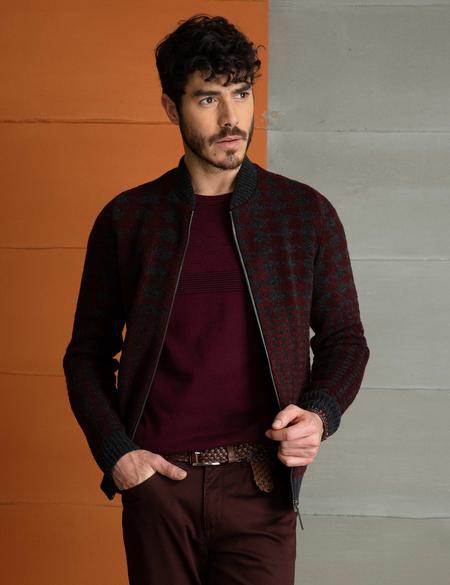 Bordo Triko Hırka - 50193347033