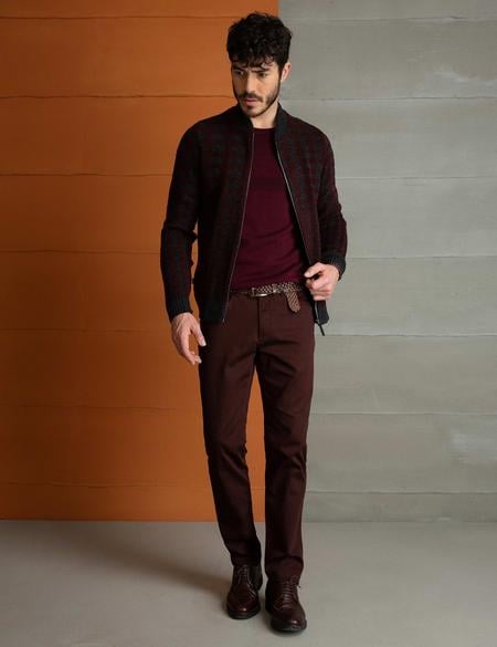 Bordo Triko Hırka - 50193347033