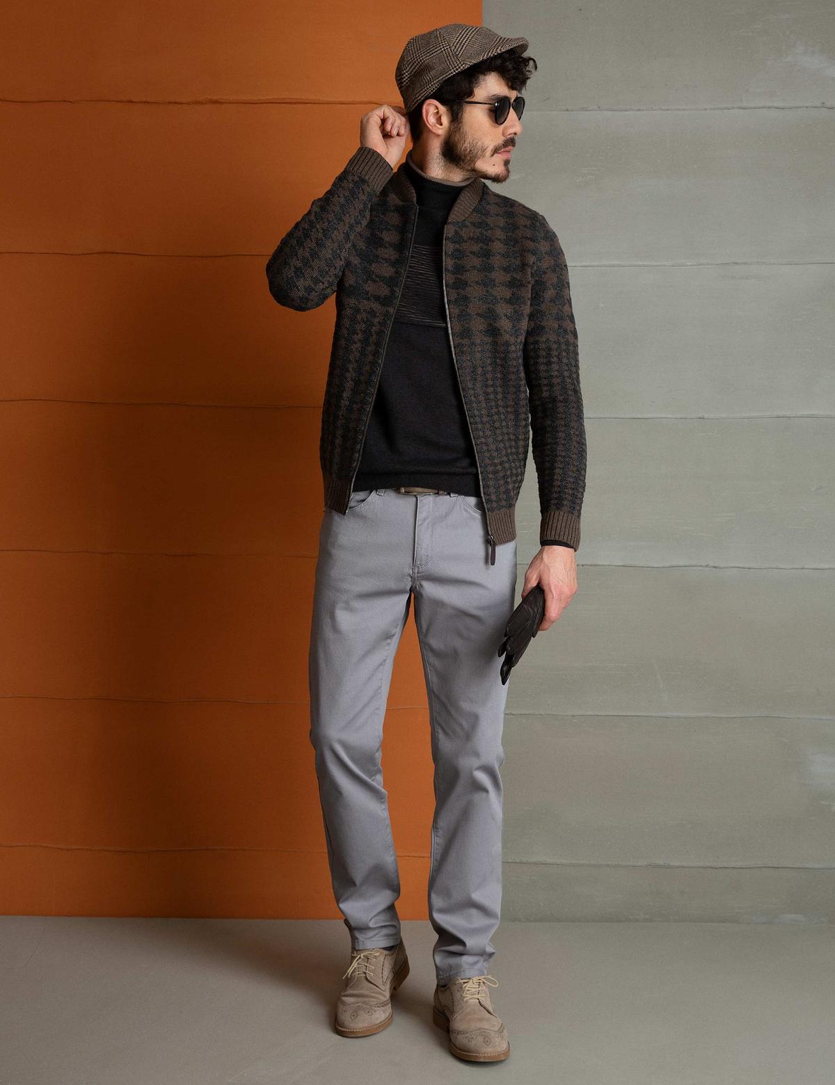 Vizon Slim Fit Triko Hırka