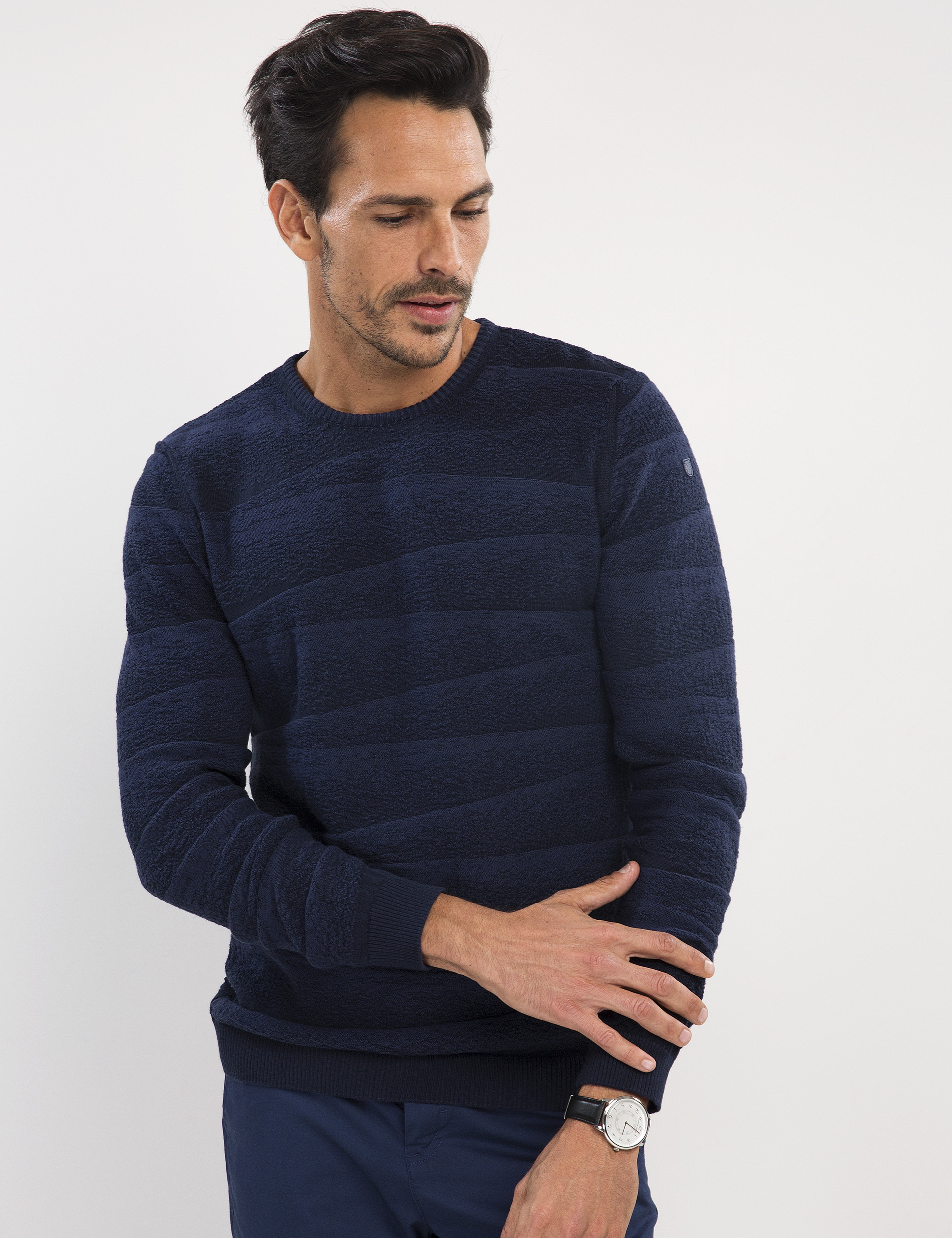 İndigo Mavi Slim Fit Triko Kazak