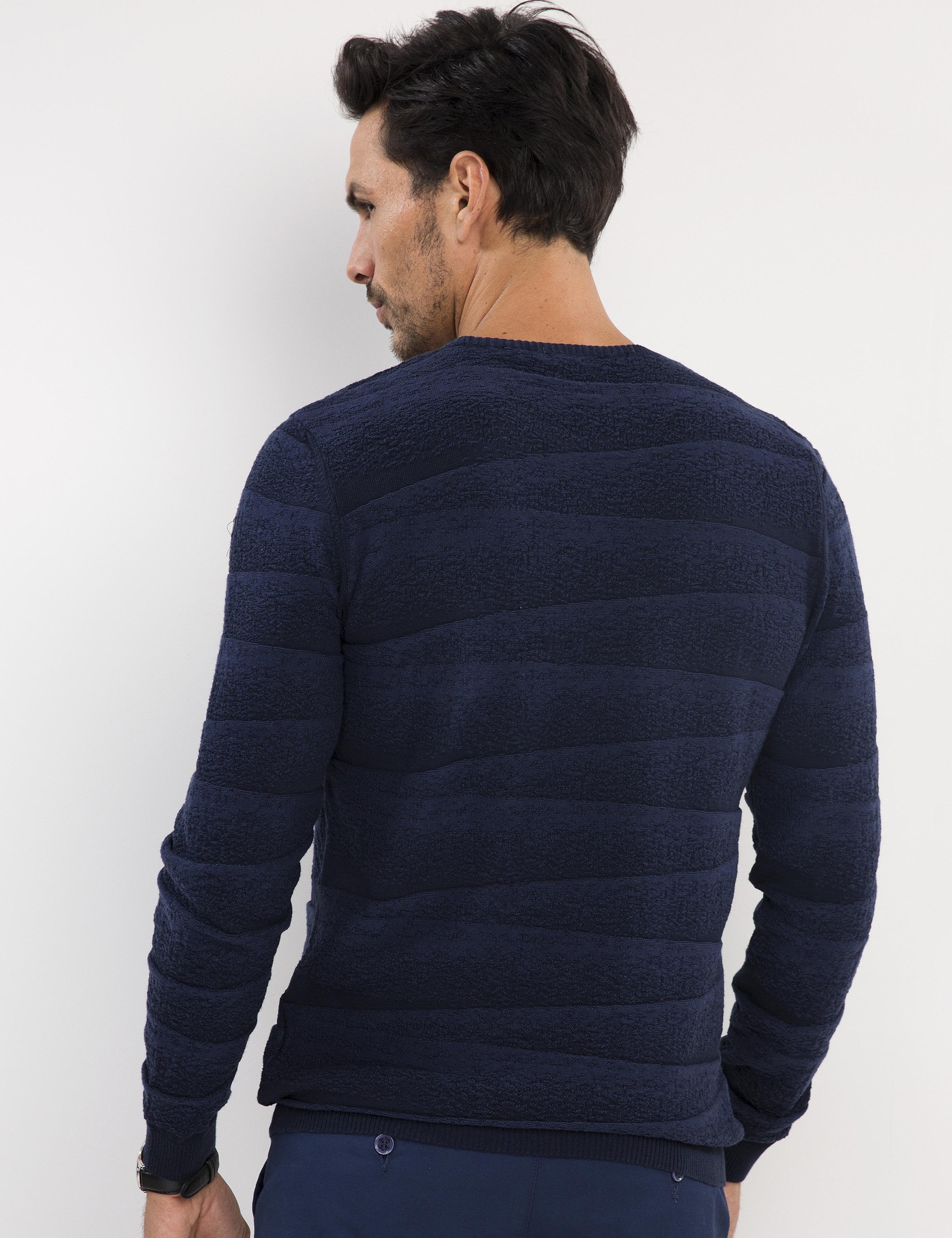 İndigo Mavi Slim Fit Triko Kazak