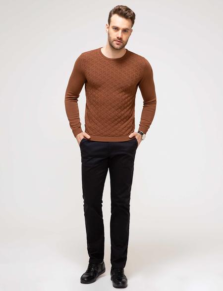 Turuncu Slim Fit Triko Kazak - 50194168071