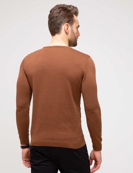 Turuncu Slim Fit Triko Kazak - 50194168071