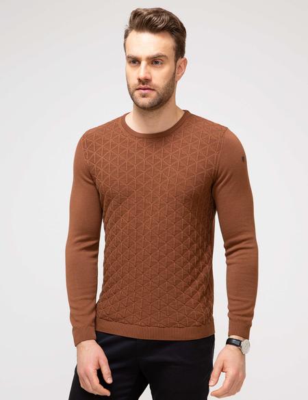 Turuncu Slim Fit Triko Kazak - 50194168071