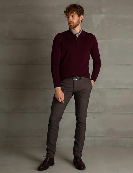 Bordo Slim Fit Basic Triko Kazak - 50194203034