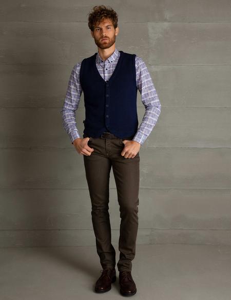 Lacivert Slim Fit Triko Yelek - 50196041004