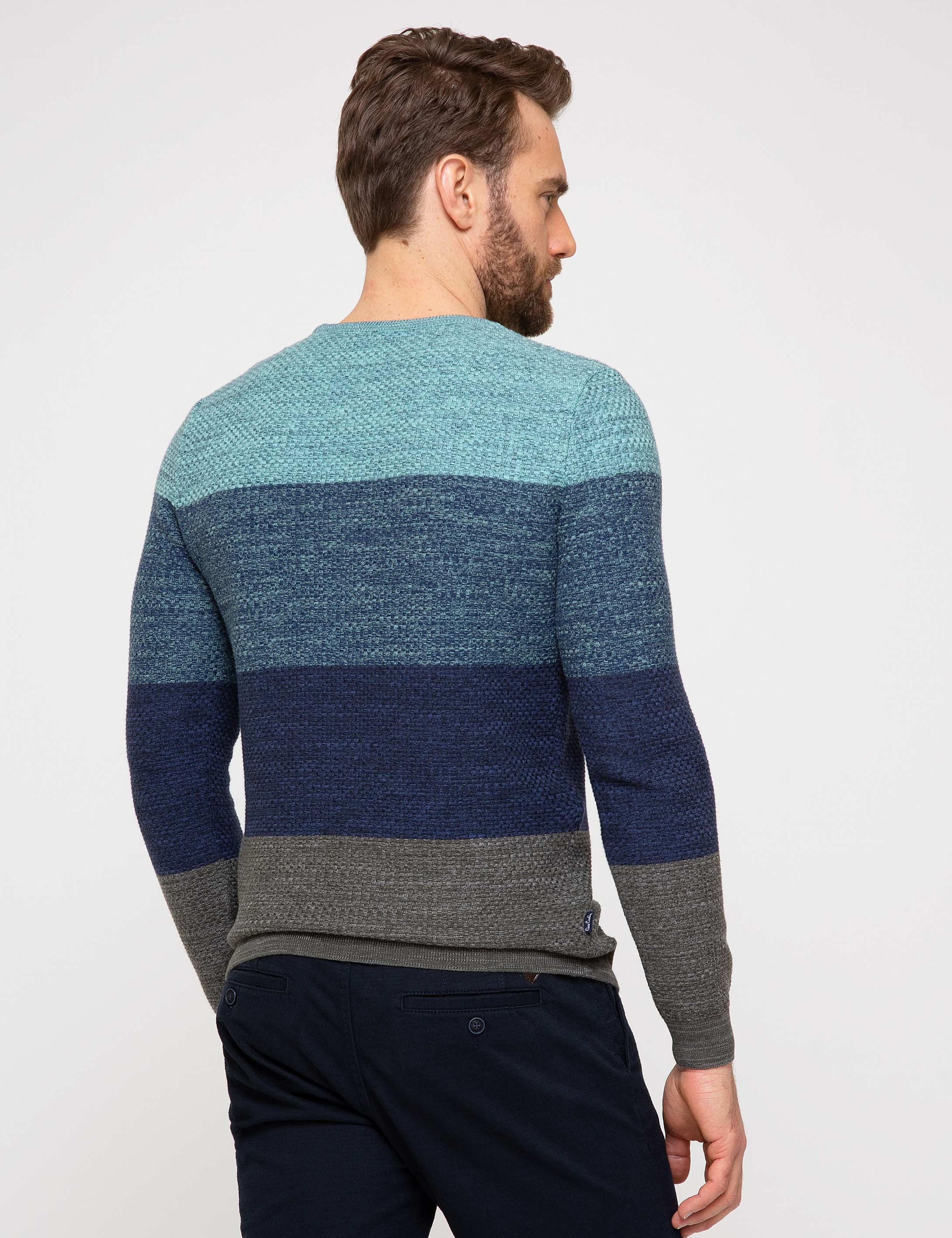 Lacivert Slim Fit Triko Kazak