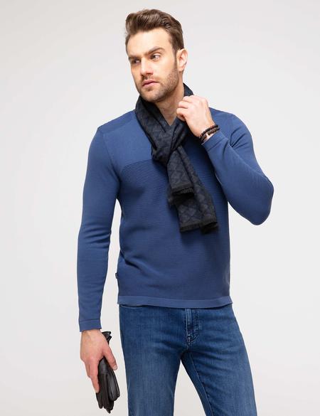 İndigo Mavi Slim Fit Triko Kazak - 50208706027