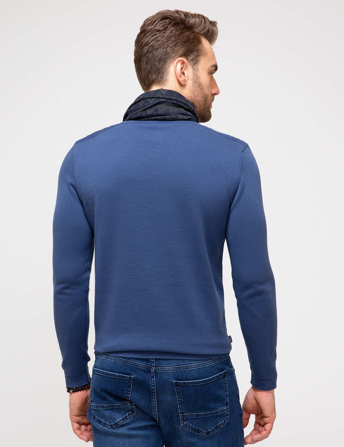 İndigo Mavi Slim Fit Triko Kazak - 50208706027