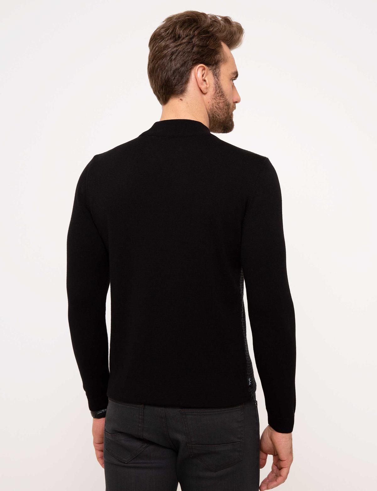 Siyah Slim Fit Triko Kazak - 50208710006