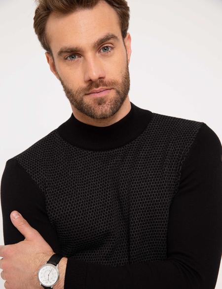 Siyah Slim Fit Triko Kazak - 50208710006