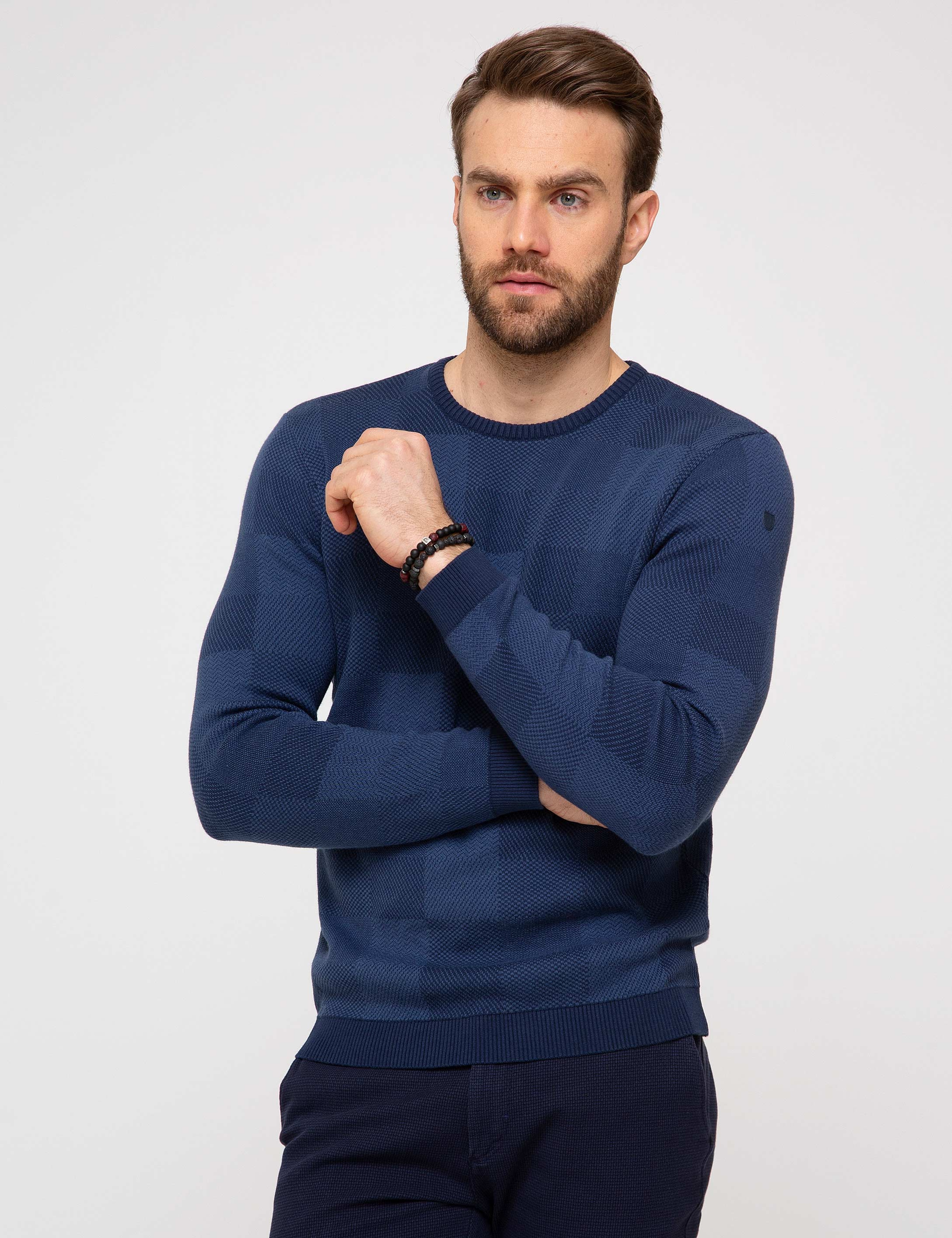 Lacivert Slim Fit Kazak - Image 2