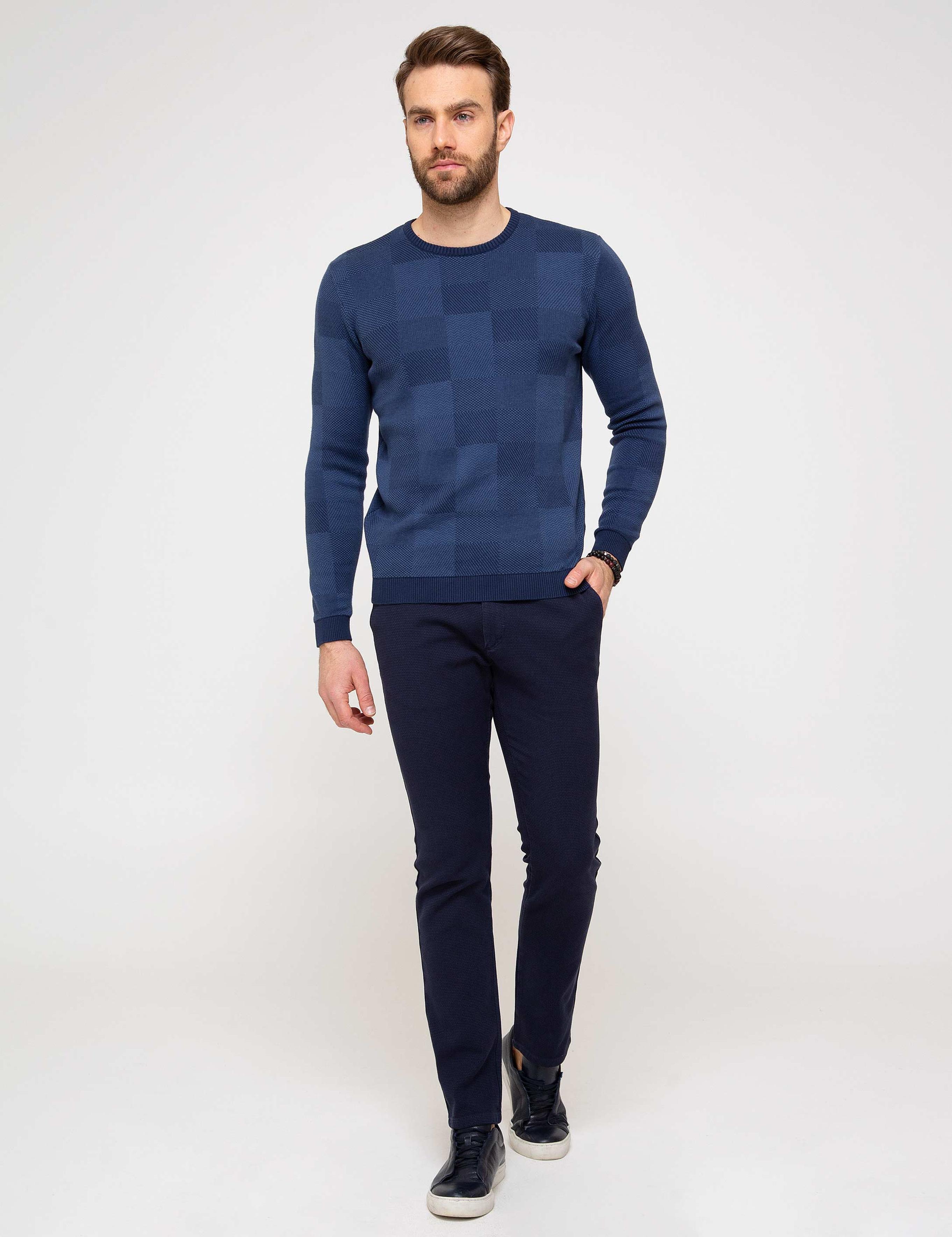 Lacivert Slim Fit Kazak