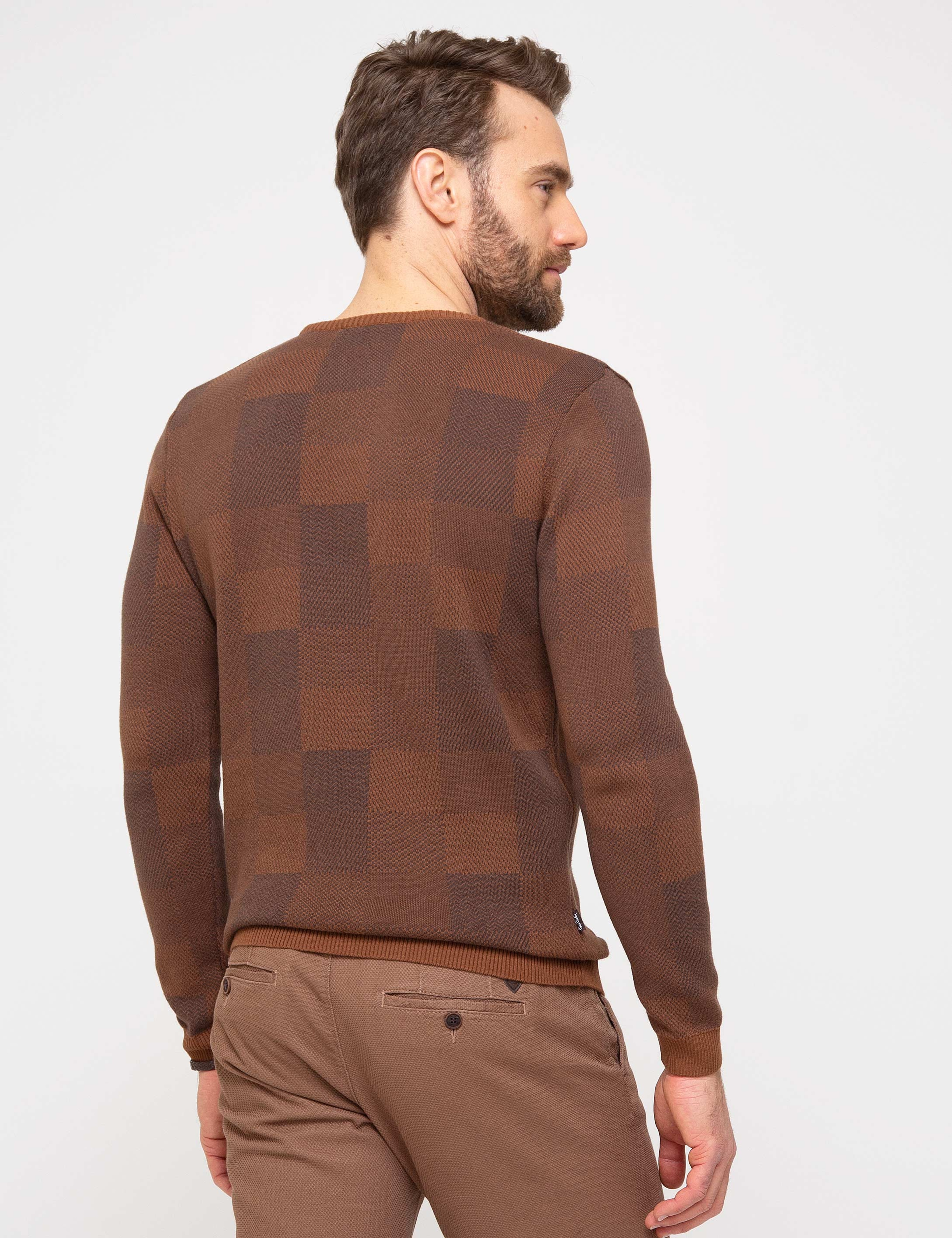 Turuncu Slim Fit Triko Kazak - Image 4