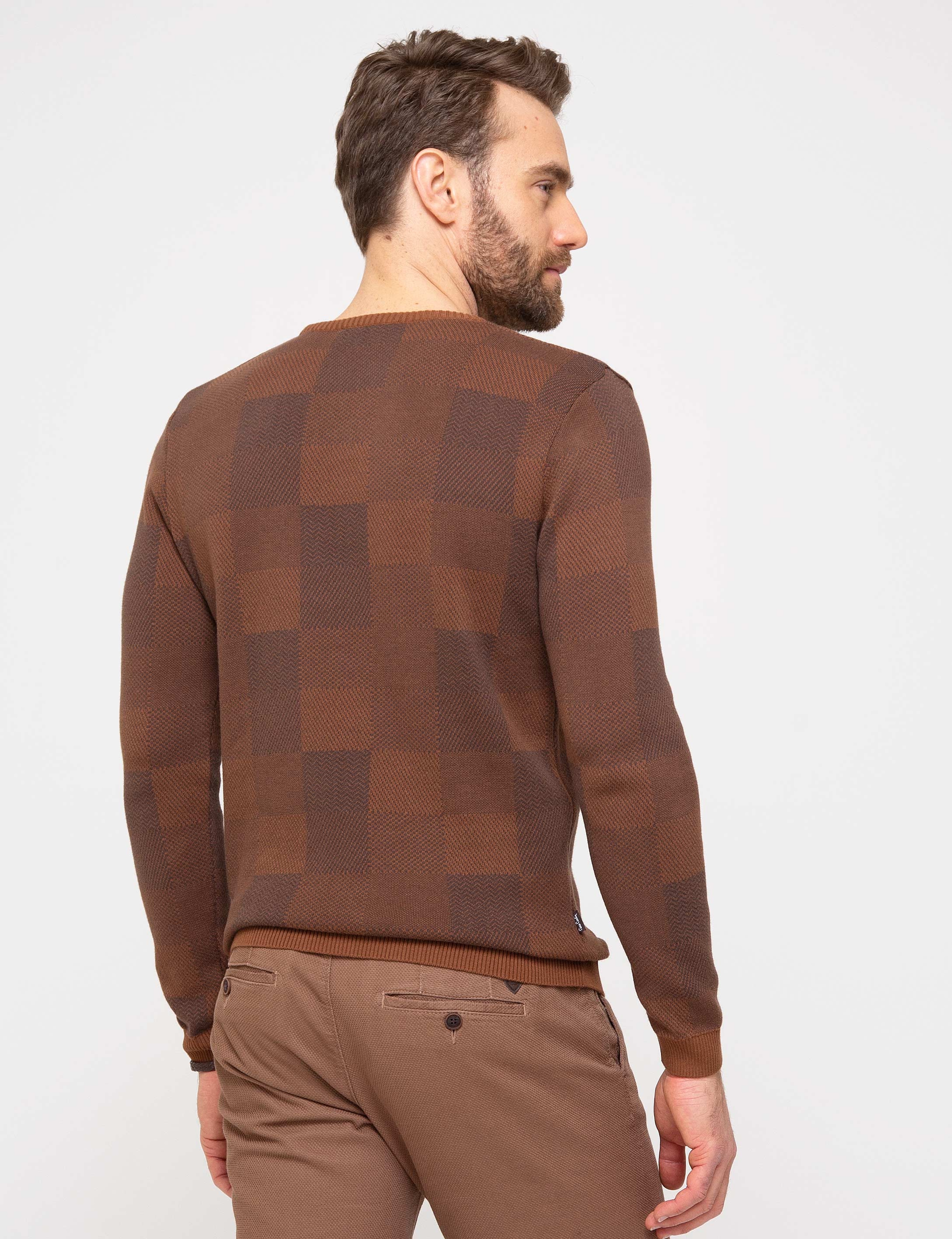 Turuncu Slim Fit Triko Kazak