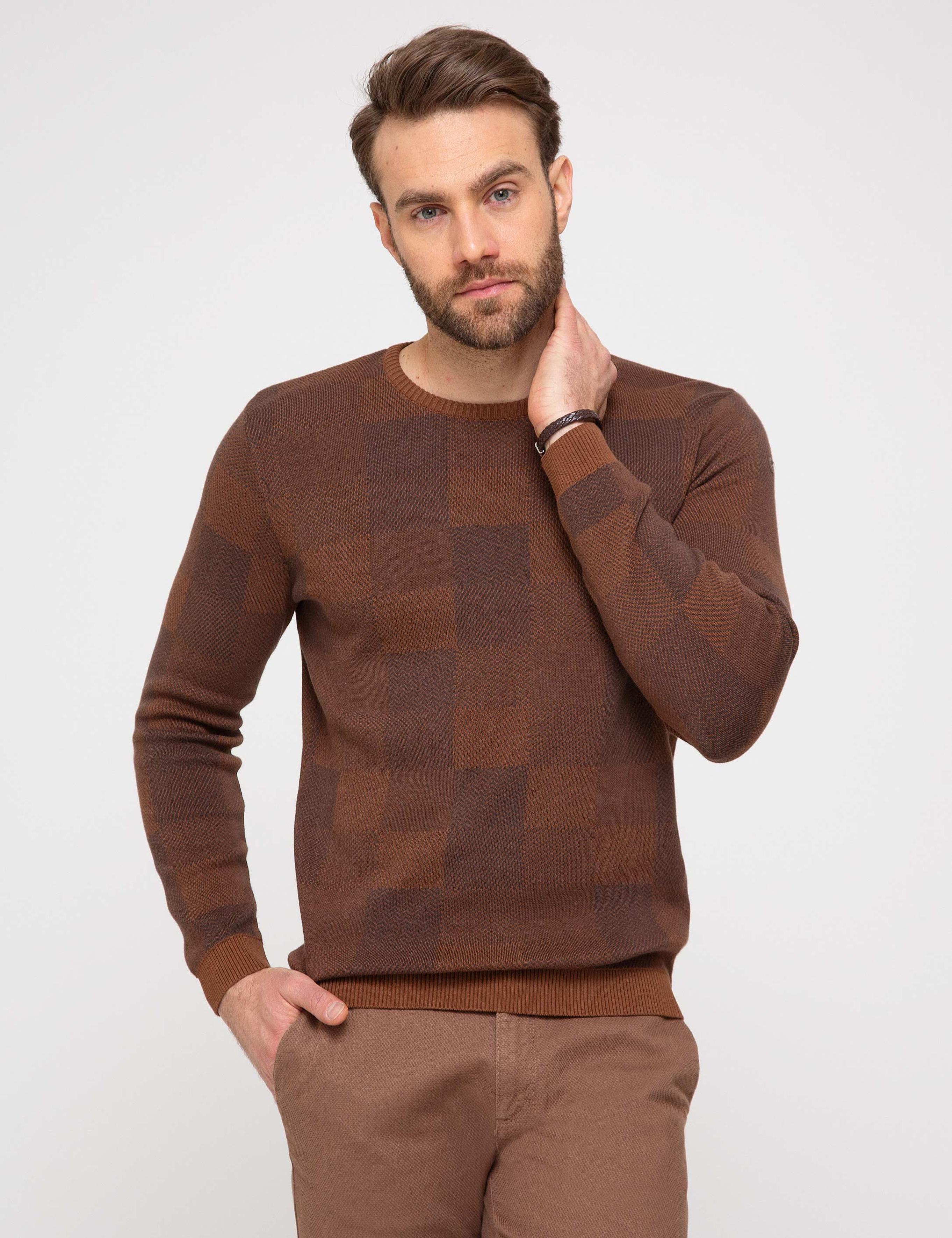 Turuncu Slim Fit Triko Kazak