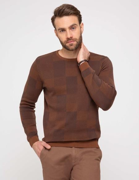 Turuncu Slim Fit Triko Kazak - 50208724026